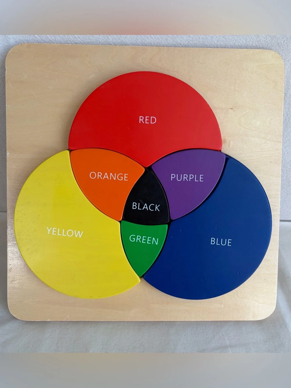 Crate&Kids Wooden Color Wheel Rainbow Montessori Puzzle